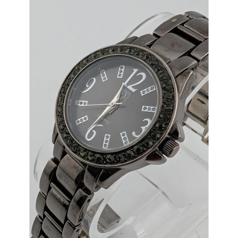 NY&C Watch Women 32mm Case Gunmetal Tone 7.25